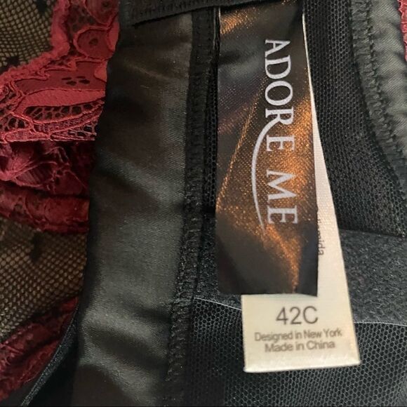 Adore Me Burgundy Lace Underwire Bra - Picture 5 of 8